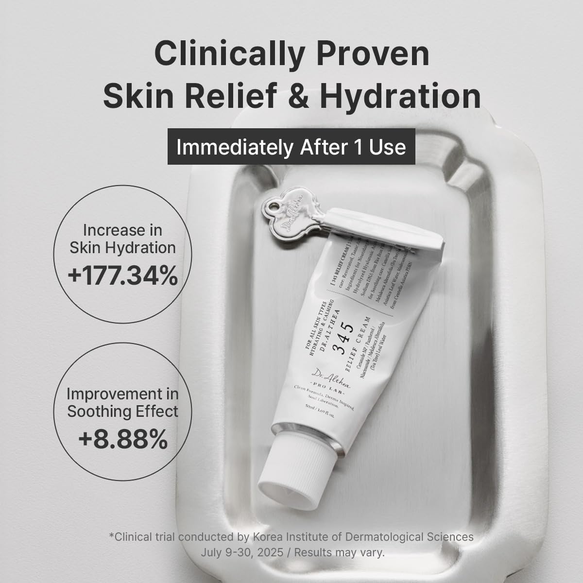 Dr.Althea 345 Relief Cream | Daily Face Moisturizer for Soothing Recovery and Blemish Care with PDRN & Niacinamide | Korean Vegan Skincare for All Skin Types | 50ml (Pack of 1)