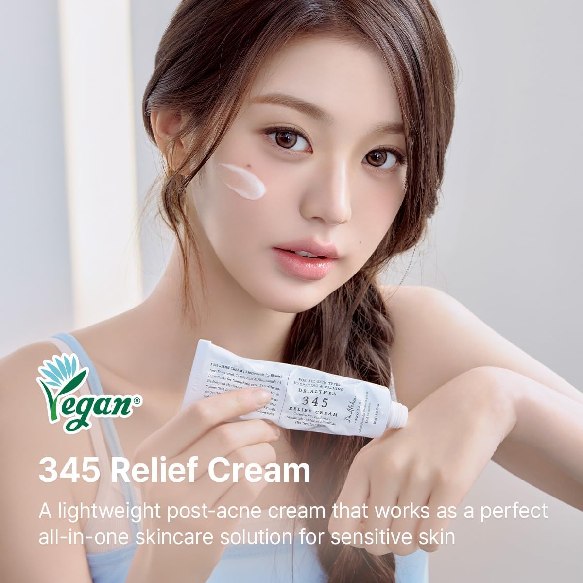 Dr.Althea 345 Relief Cream | Daily Face Moisturizer for Soothing Recovery and Blemish Care with PDRN & Niacinamide | Korean Vegan Skincare for All Skin Types | 50ml (Pack of 1)